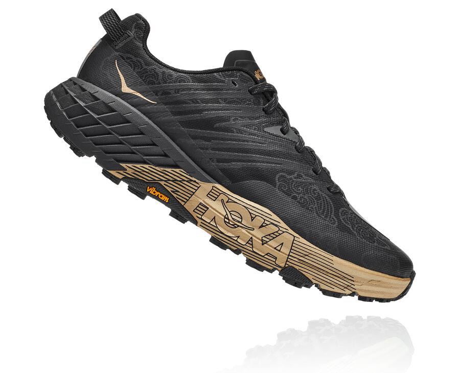 Zapatillas Trail Hoka One One Hombre - Speedgoat 4 Cny - Negras/Doradas - PFX972106